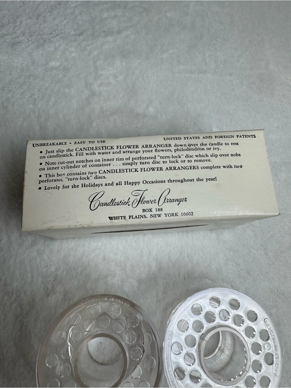 SET of 2 Vtg CANDLESTICK ARRANGER Clear Acrylic FLOWER FROG Candle Holders PAIR